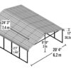 Arrow Carport, 20 ft. x 24 ft. x 7ft. Eggshell 20′ x 24′ x 7′ - Image 5