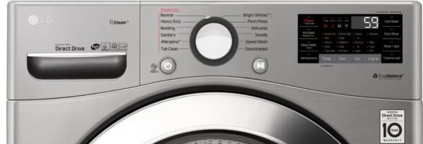 LG – 4.5 Cu. Ft. High-Efficiency Stackable Smart Front Load Washer with Steam and 6Motion Technology – Graphite steel - Image 4