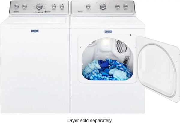 Maytag – 3.8 Cu. Ft. High Efficiency Top Load Washer with PowerWash Agitator – White - Image 7