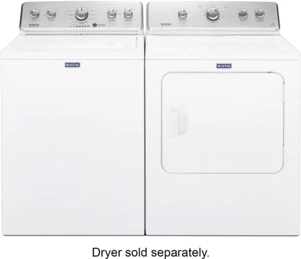 Maytag – 3.8 Cu. Ft. High Efficiency Top Load Washer with PowerWash Agitator – White - Image 6