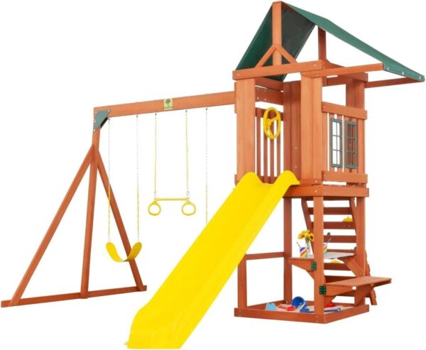 Creative Cedar Designs Cedar Cottage Wooden Swing Set