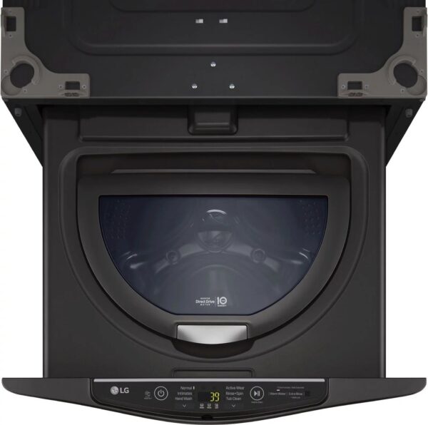 LG – SideKick 1.0 Cu. Ft. High-Efficiency Smart Top Load Pedestal Washer with 3-Motion Technology – Black steel - Image 16