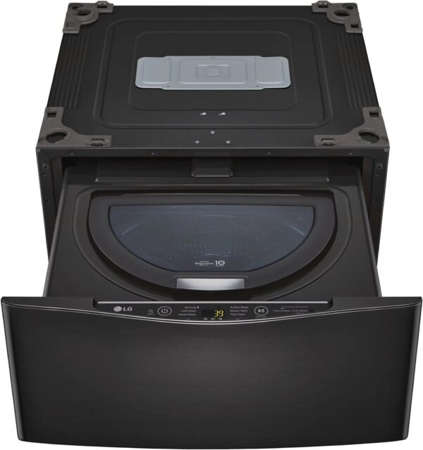 LG – SideKick 1.0 Cu. Ft. High-Efficiency Smart Top Load Pedestal Washer with 3-Motion Technology – Black steel - Image 13