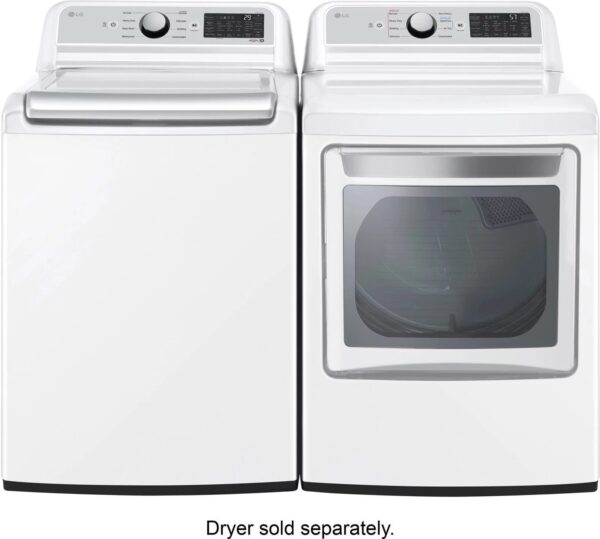 LG – 5.5 Cu. Ft. Smart Top Load Washer with TurboWash3D – White - Image 7