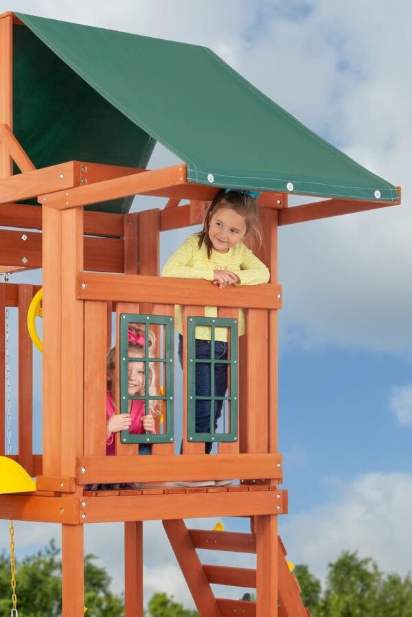 Creative Cedar Designs Cedar Cottage Wooden Swing Set - Image 6