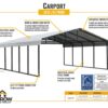 Arrow Carport, 20 ft. x 24 ft. x 7ft. Eggshell 20′ x 24′ x 7′ - Image 8