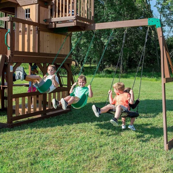 Backyard Discovery Skyfort III Cedar Swing Set w/ Tube Slide – DIY - Image 3